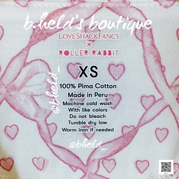 Roller Rabbit x LoveShackFancy Baby Bow Hearts Polo Pajamas in Pink Size XS NWT - Picture 9 of 14